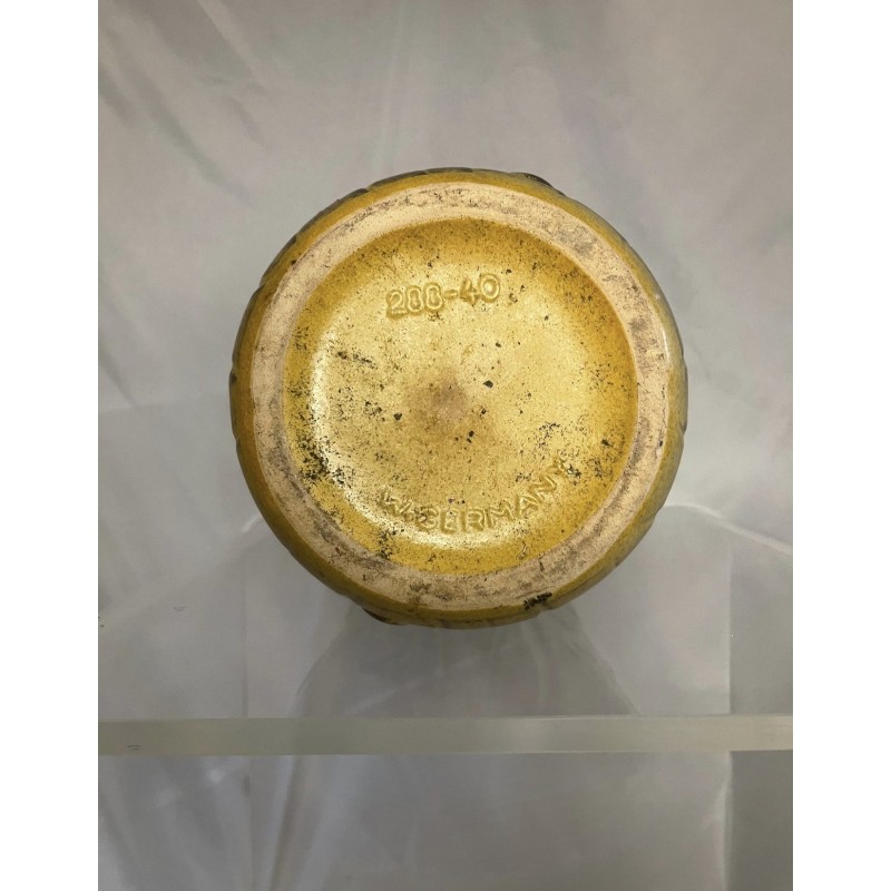 Vaso vintage in ceramica dorata incisa della Germania occidentale di Scheurich Keramic, 1960
