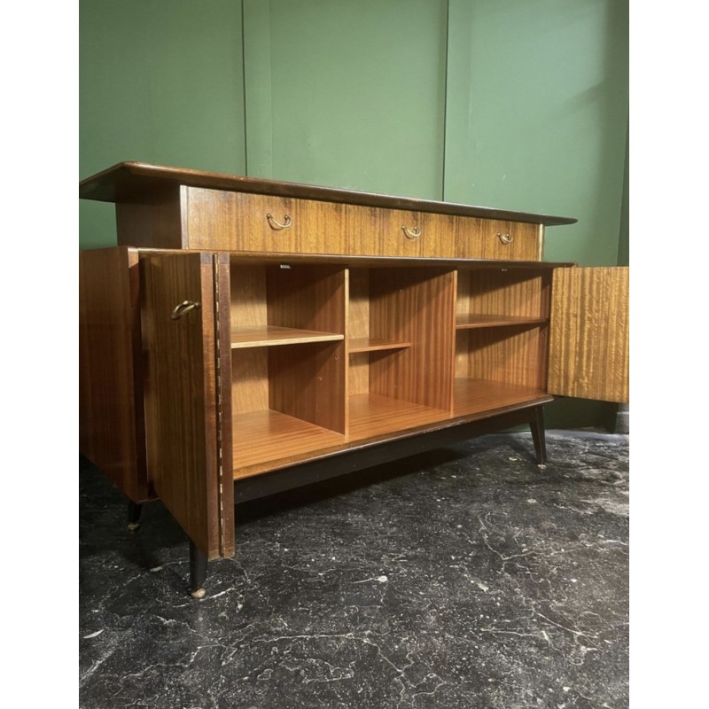 Vintage credenza in tola mahogany with brass hardware by Ernest Gomme for G-Plan, 1960s