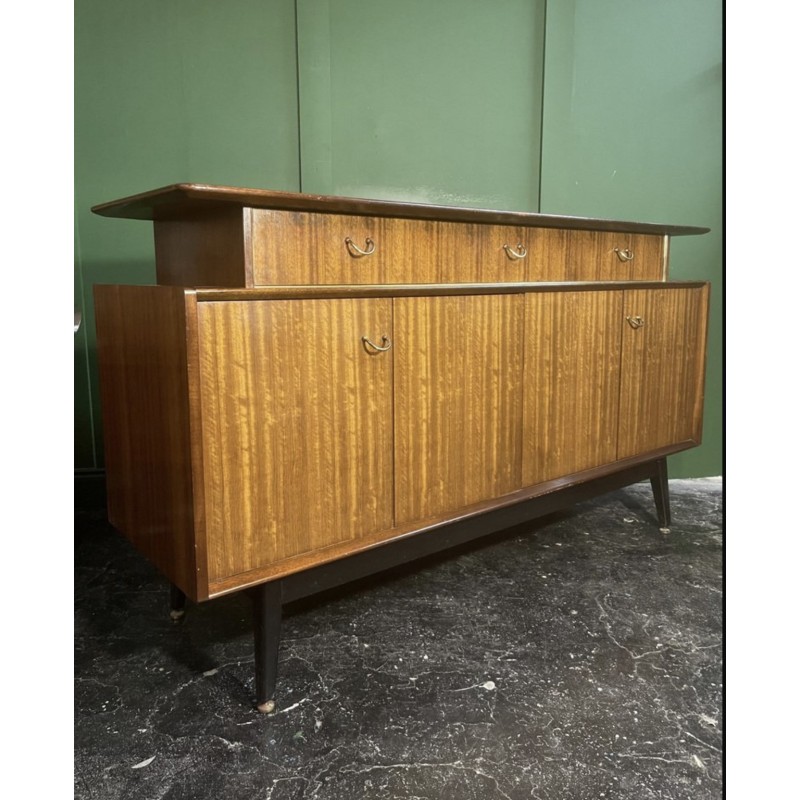 Vintage credenza in tola mahogany with brass hardware by Ernest Gomme for G-Plan, 1960s