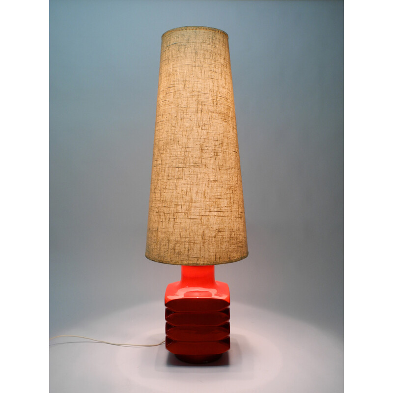 Lampadaire vintage en céramique rouge de l'ère spatiale, 1960