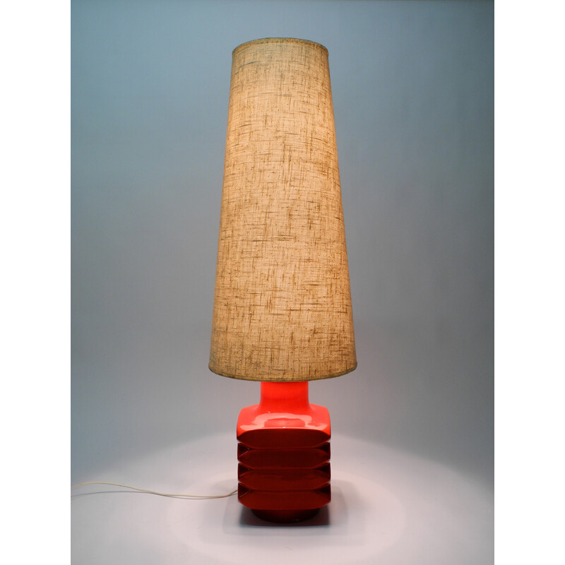 Vintage red Space Age ceramic floor lamp, 1960s