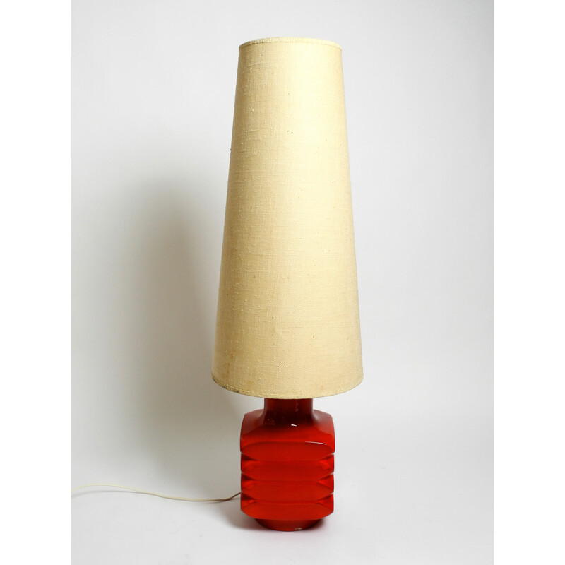 Lámpara de pie vintage de cerámica roja Space Age, años 60