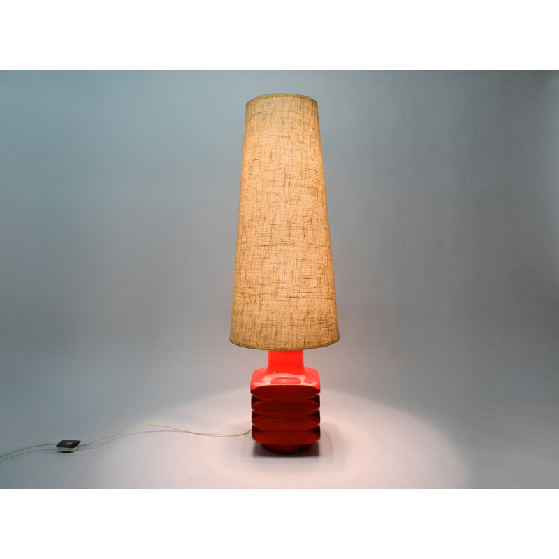 Vintage rode Space Age keramische vloerlamp, 1960