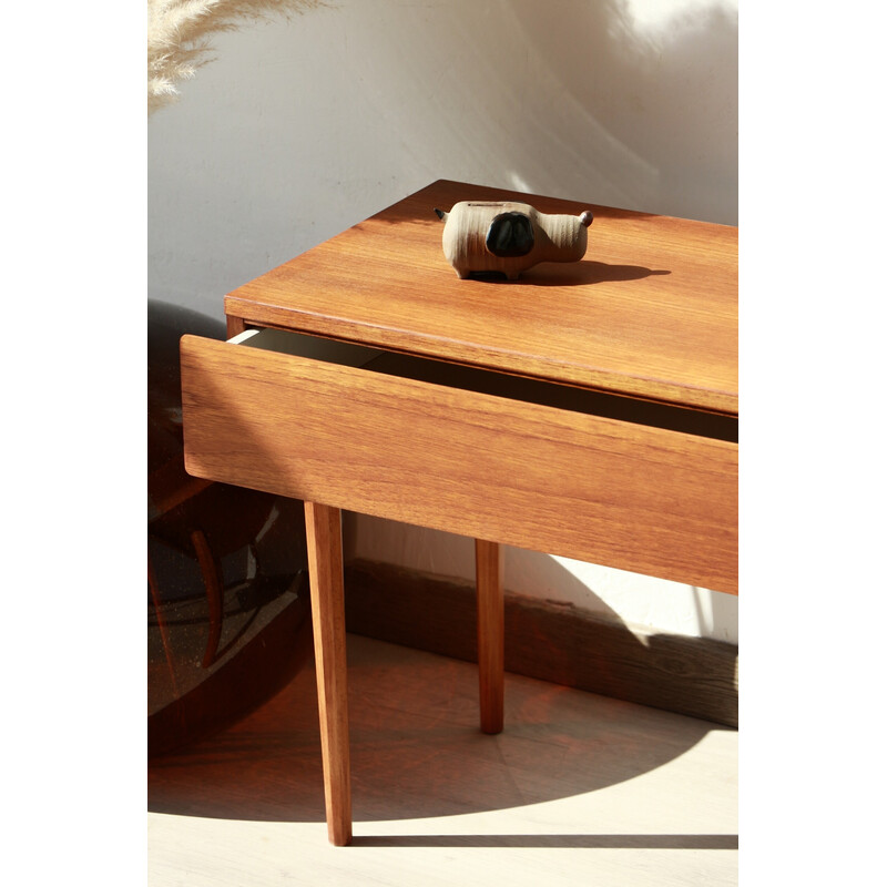 Comodino vintage in teak con cassetti