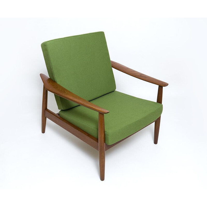 Vintage Fd164 teakhouten fauteuil van Arne Vodder voor Cado, Denemarken 1960