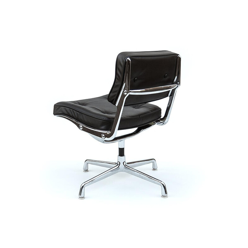 Vintage Es 101 Sessel in schwarzem Leder von Ray und Charles Eames für Herman Miller, 1968