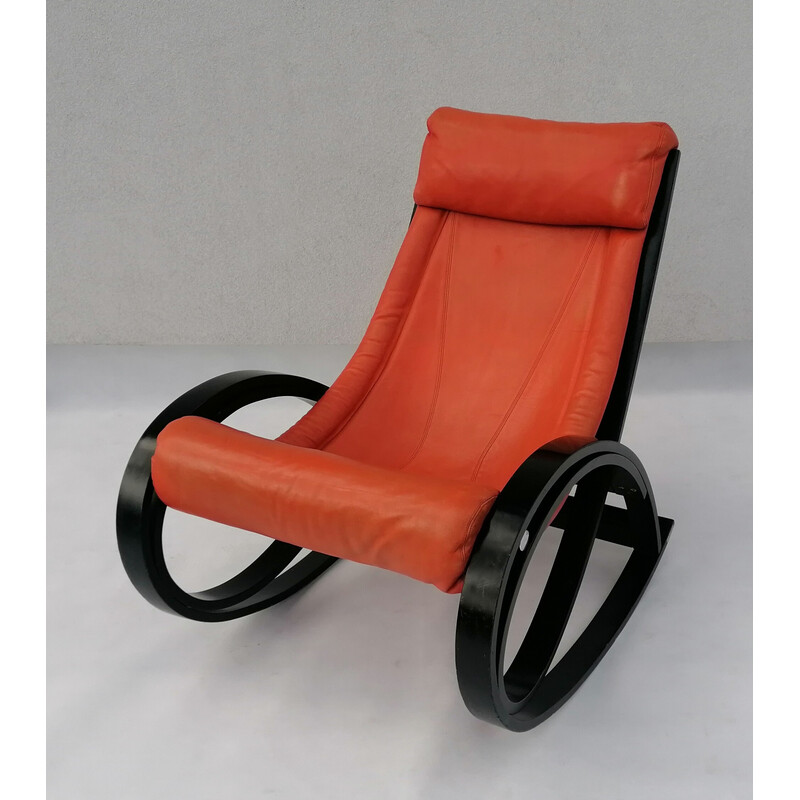 Vintage Sgarsul rocking chair by Gae Aulenti for Poltronova