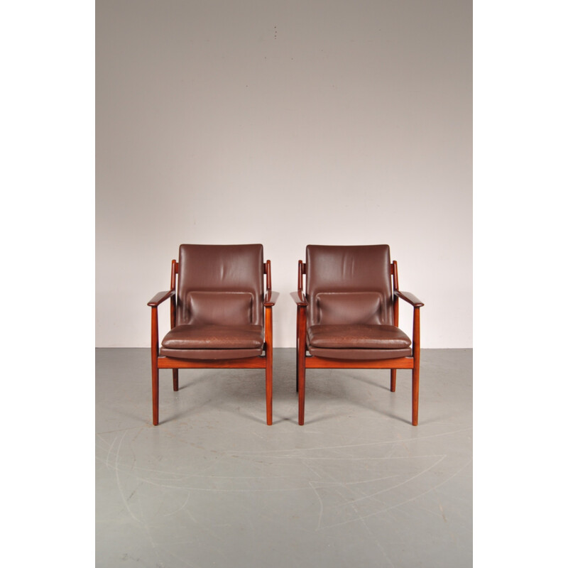 Brown lounge chair by Arne Vodder - 1960s