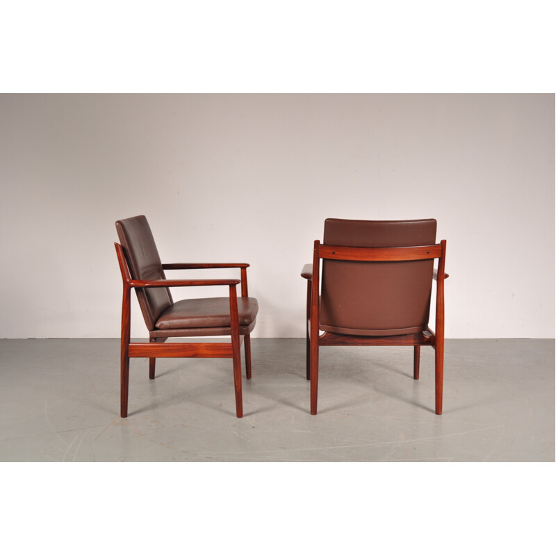 Brown lounge chair by Arne Vodder - 1960s