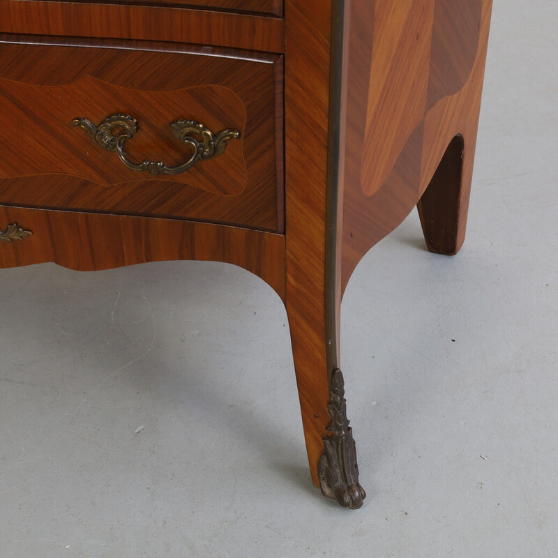 Vintage secretaire in rozenhout en marmer, Frankrijk 1890-1920