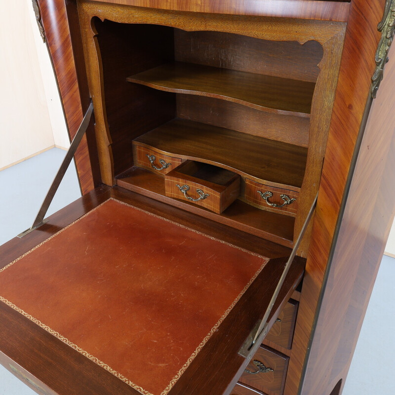 Vintage secretaire in rozenhout en marmer, Frankrijk 1890-1920