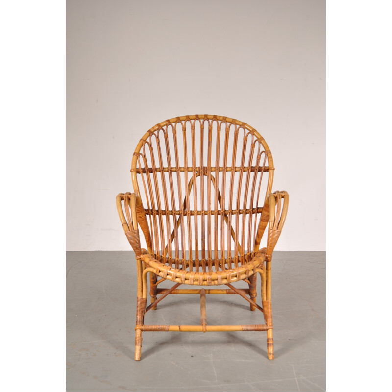 Rattan easy chair - 1950s