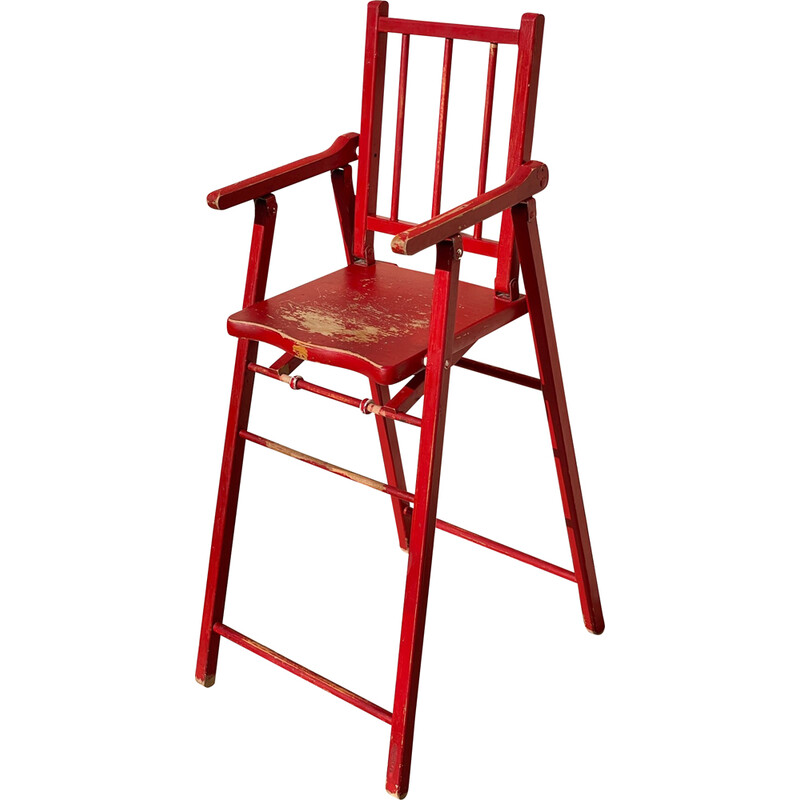 Vintage folding high chair for children 2-4 years