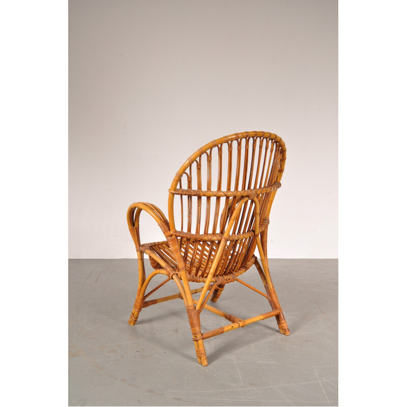 Rattan easy chair - 1950s