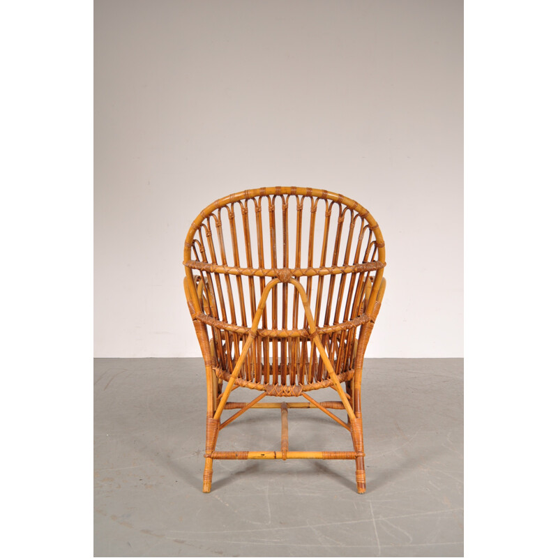 Rattan easy chair - 1950s