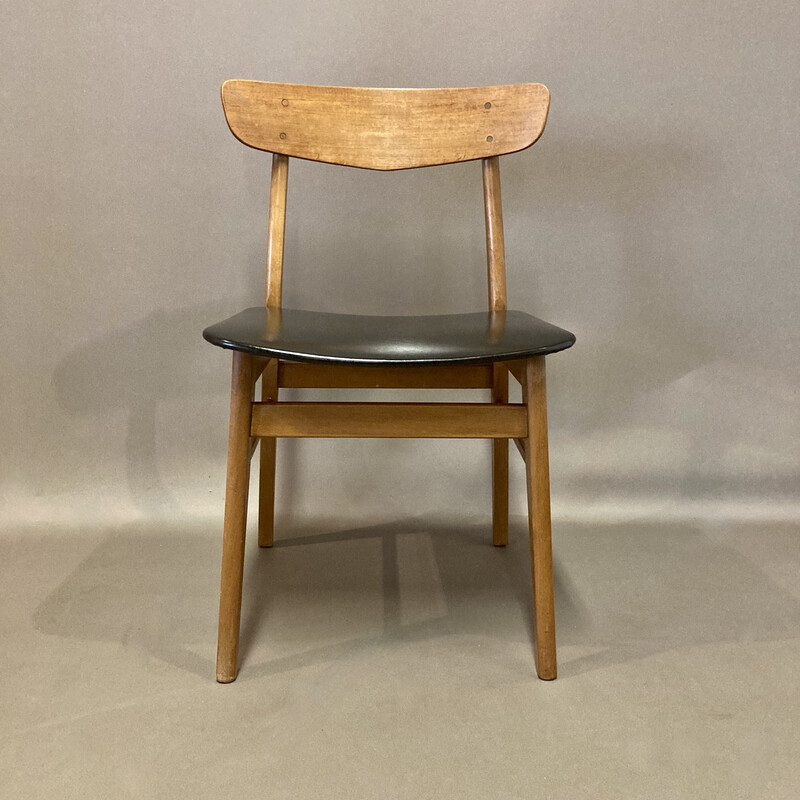 Set aus 4 skandinavischen Vintage-Stühlen aus Teakholz, 1950