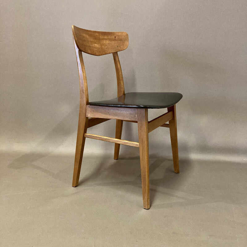 Set di 4 sedie scandinave vintage in teak, 1950