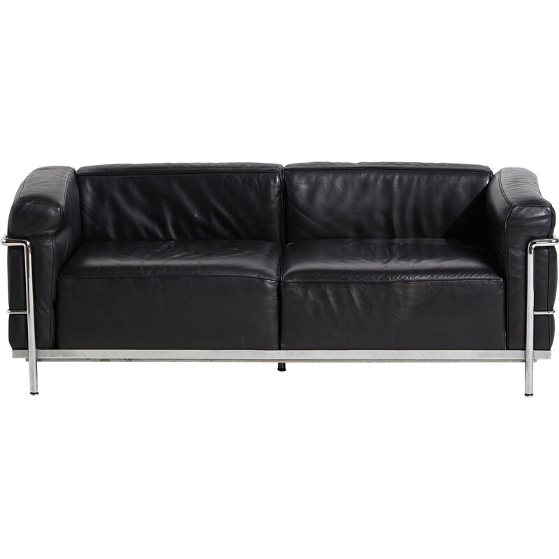 Vintage two-seater ‘Lc3’ leather sofa for Cassina, 2000s