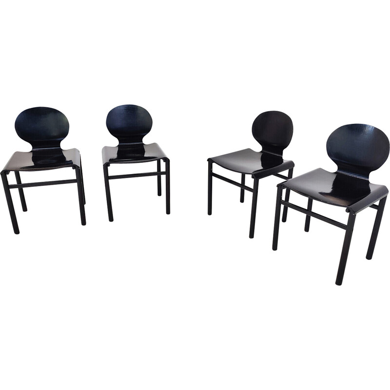 Conjunto de 4 cadeiras de meados do século de Afra e Tobia Scarpa, década de 1960