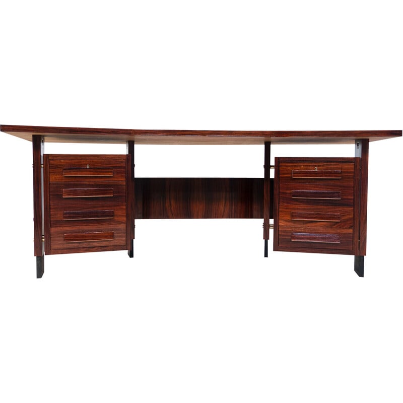 Mid-century Italian dining table in metal and glass, 1970s