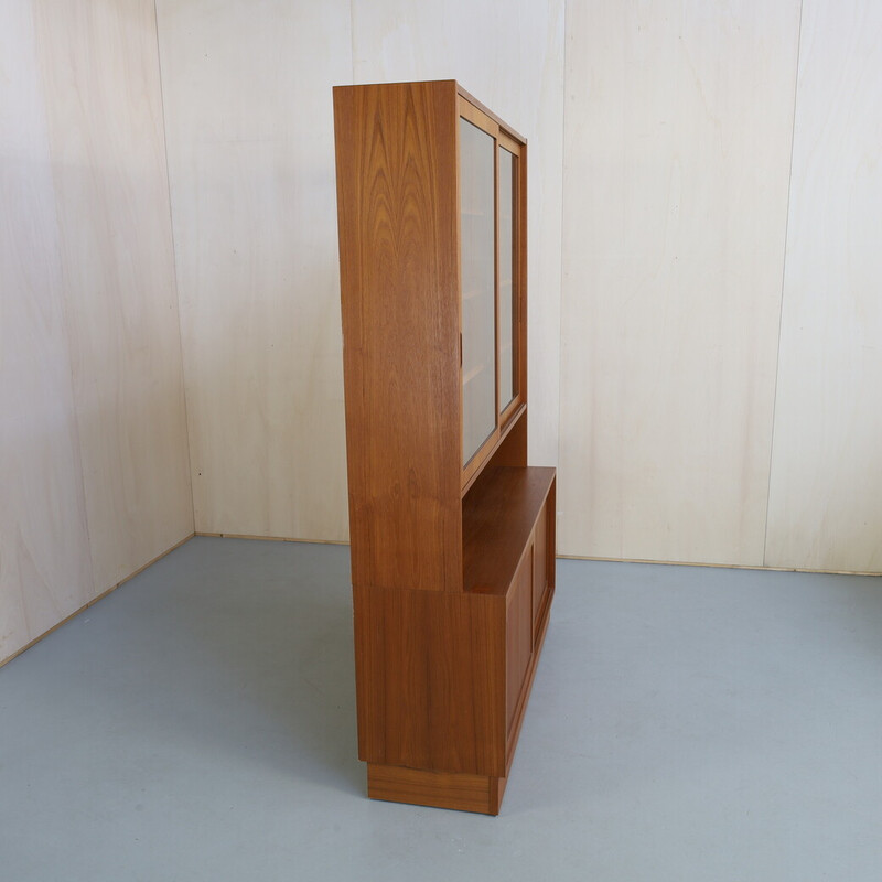 Vintage teak display cabinet by Poul Hundevad for Hundevad and Co