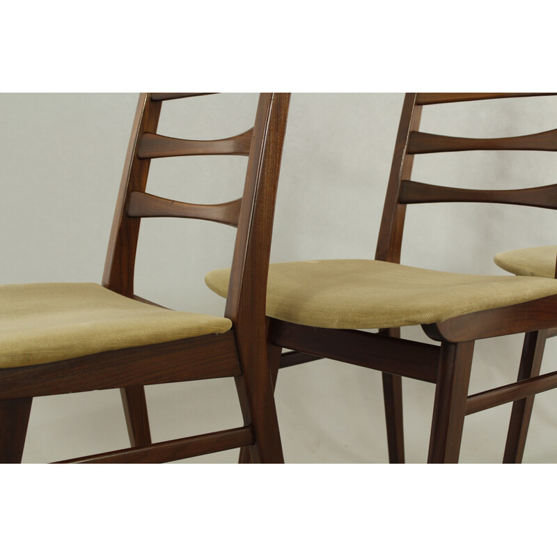 Satz von 4 Vintage-Stühlen aus Teakholz und Stoff von Casala, 1960er Jahre