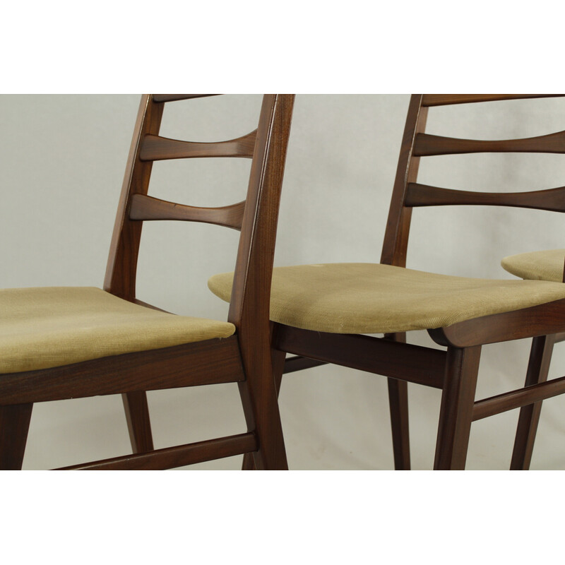 Set of 4 vintage teak and fabric chairs by Casala, 1960s