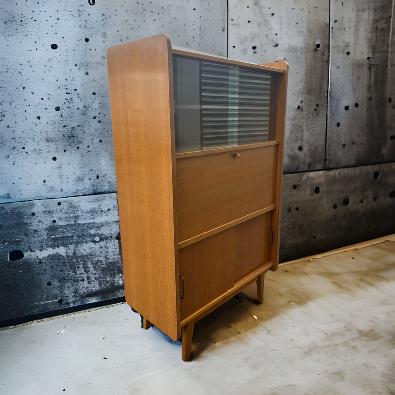 Vintage eikenhouten bureau van René Jean Caillette voor Charron, 1950