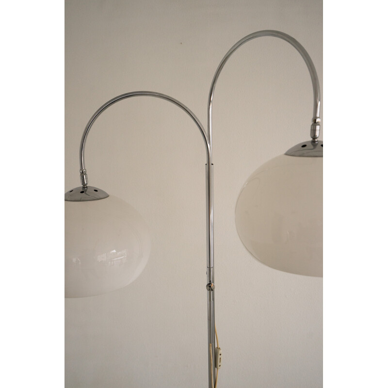 Vintage floor lamp in chrome and marble, Italy 1970