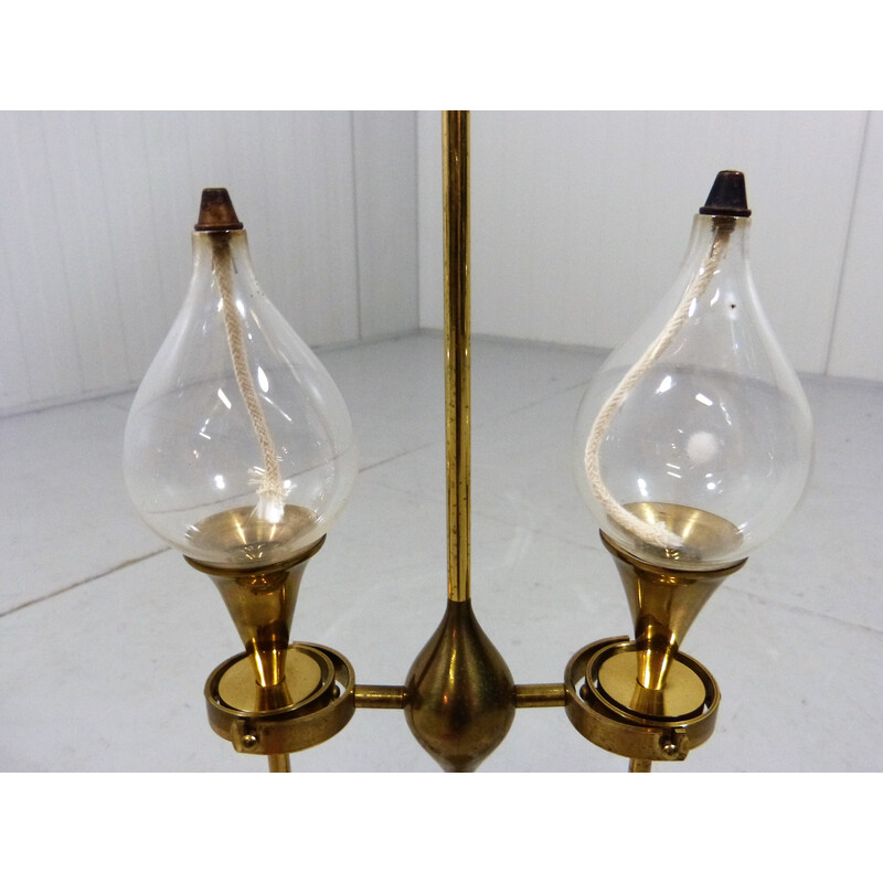 Vintage oil lamp Clear Drops by Freddie Andersen, Denmark 1970s