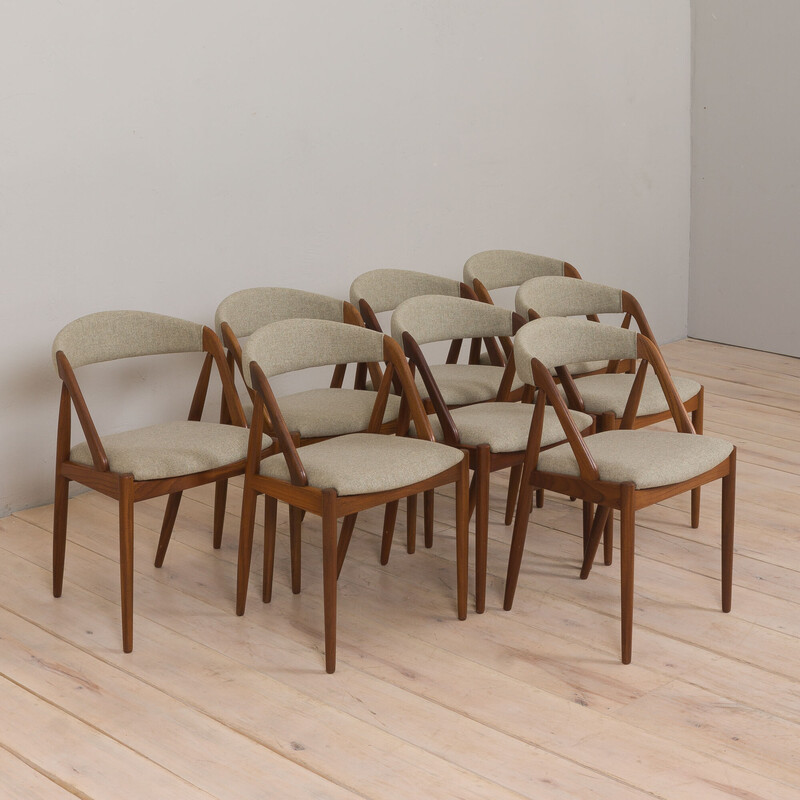 Ensemble de 8 chaises vintage en teck 31 par Kai Kristiansen pour Schou Andersen, Danemark 1960