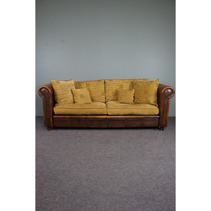 Vintage sheepskin 3 seater sofa