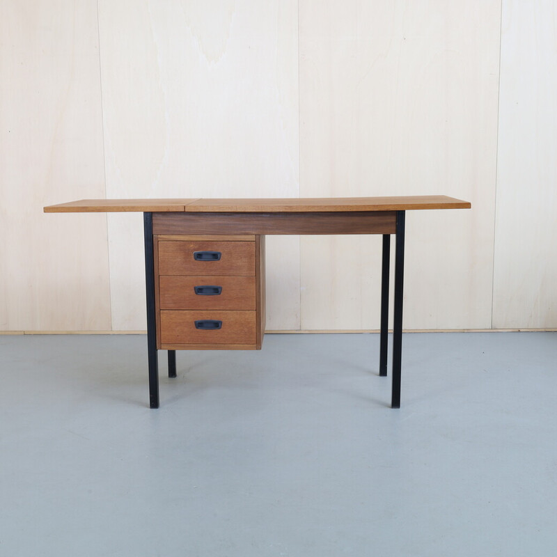 Mid-century Drop Leaf Schreibtisch aus Teakholz von Haagse Meubel Fabriek, 1960er