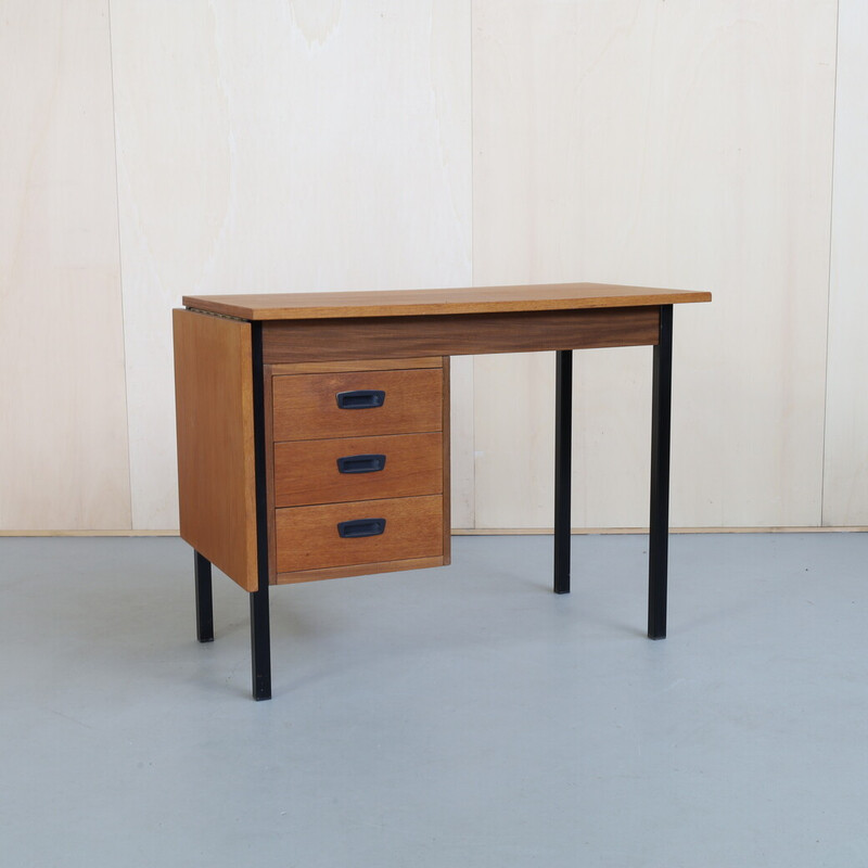 Bureau à abattant vintage en teck par Haagse Meubel Fabriek, 1960