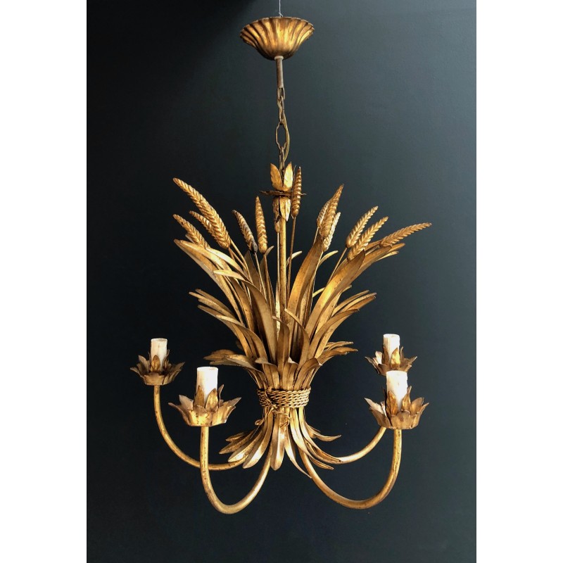 Candelabro Vintage Coco Channel em metal dourado, 1970