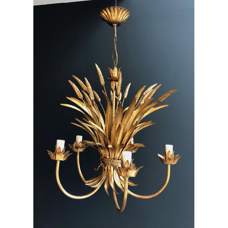 Candelabro Vintage Coco Channel em metal dourado, 1970