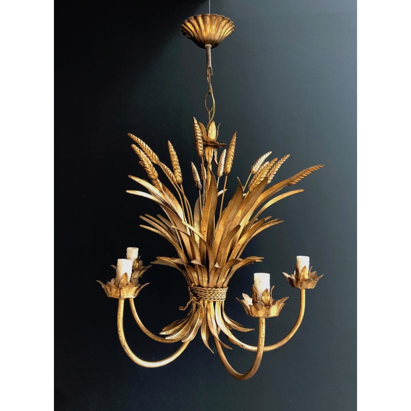 Candelabro Vintage Coco Channel em metal dourado, 1970