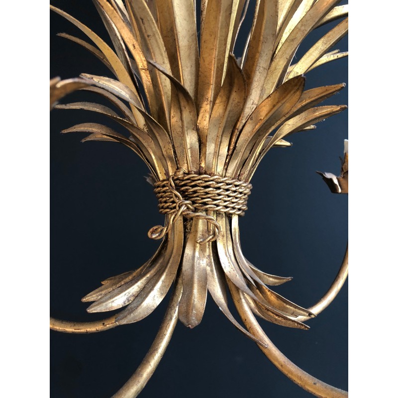 Vintage Coco Channel chandelier in gilded metal, 1970