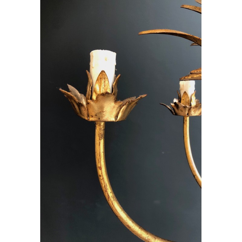 Candelabro Vintage Coco Channel em metal dourado, 1970