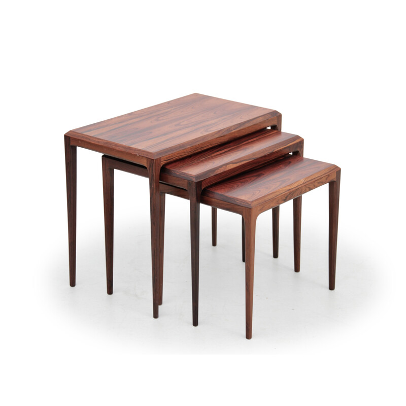 Scandinavian vintage nesting tables in Rio rosewood by Johannes Andersen