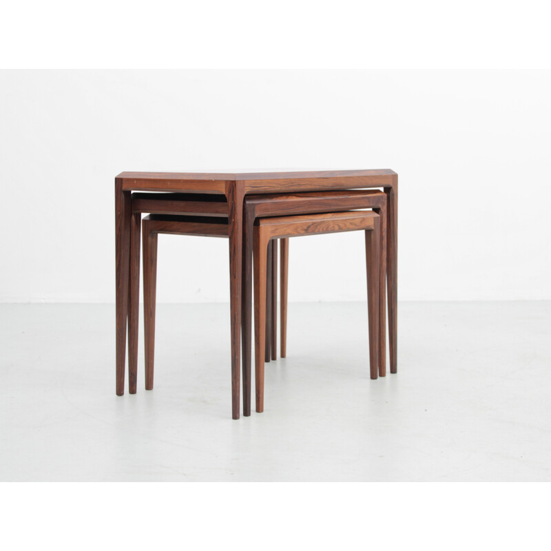 Scandinavian vintage nesting tables in Rio rosewood by Johannes Andersen