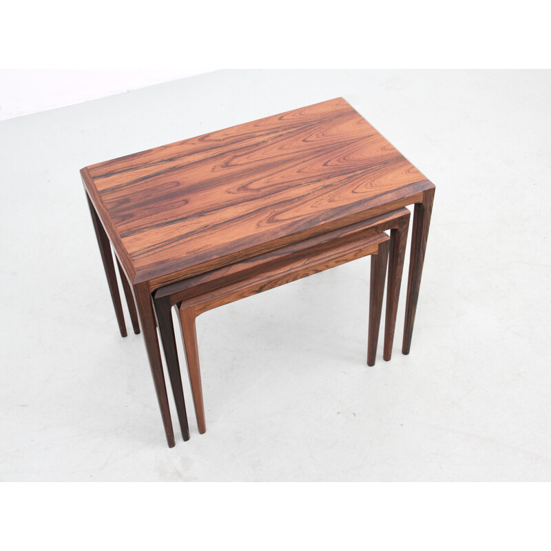 Scandinavian vintage nesting tables in Rio rosewood by Johannes Andersen