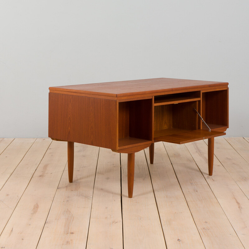 Bureau vintage en teck avec dossier par J. Svenstrup pour A.P. Furniture, Danemark 1960