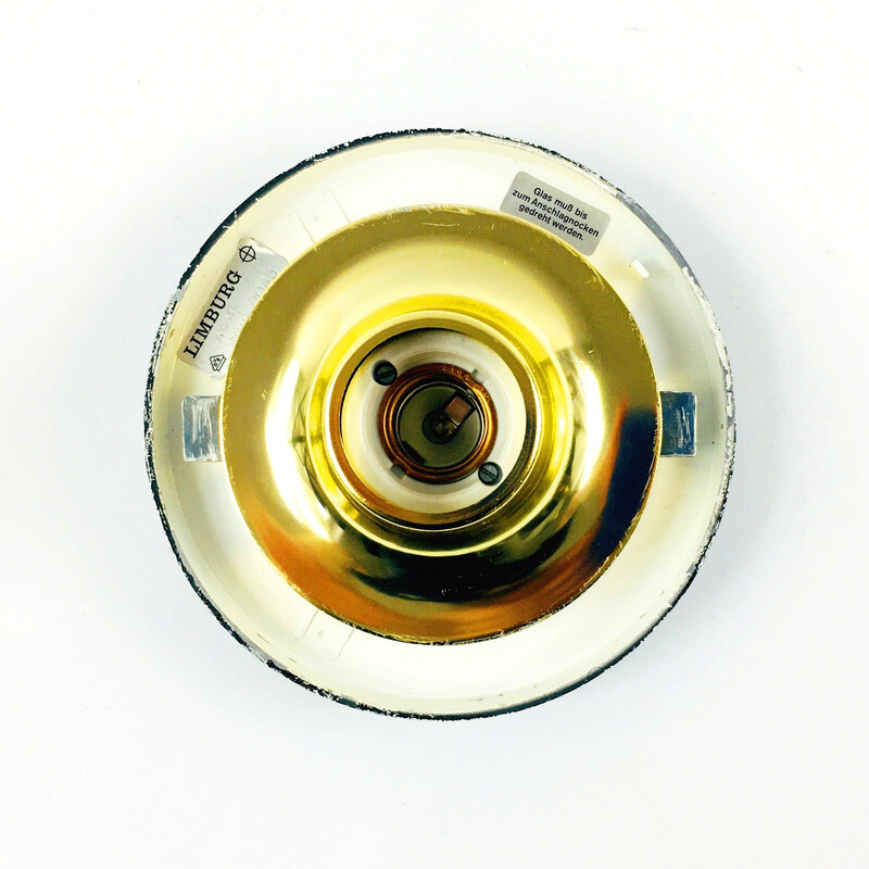 Plafonnier vintage en verre ambré par Helena Tynell pour Limburg, Allemagne 1970