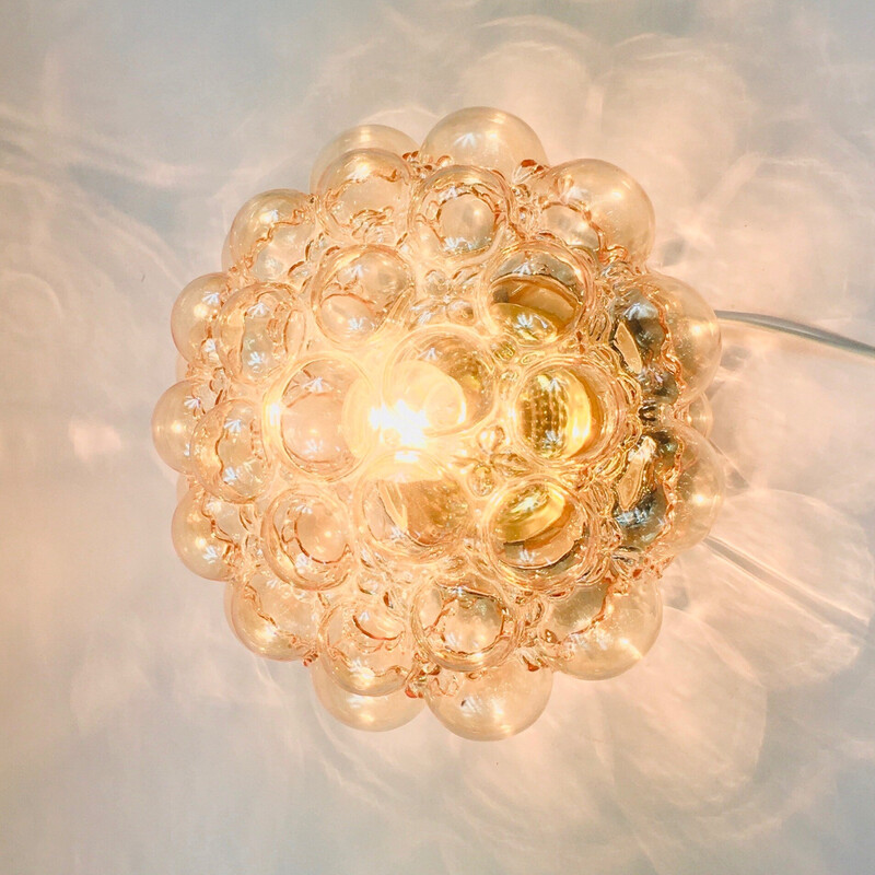 Mid-century amber bubble glass ceiling lamp by Helena Tynell for Limburg, Germany 1970s