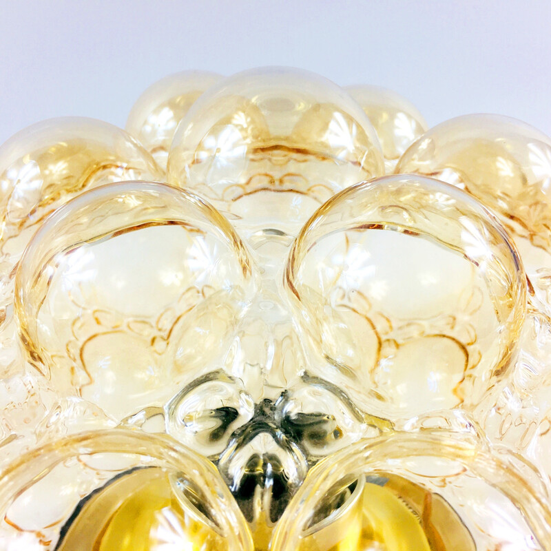 Mid-century amber bubble glass ceiling lamp by Helena Tynell for Limburg, Germany 1970s