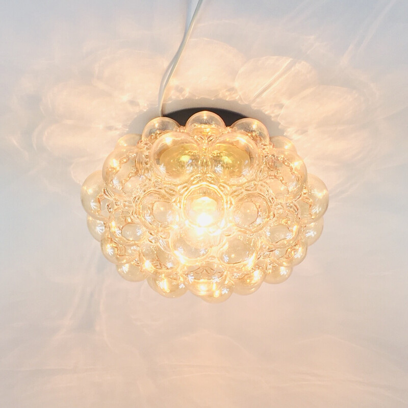 Mid-century amber bubble glass ceiling lamp by Helena Tynell for Limburg, Germany 1970s