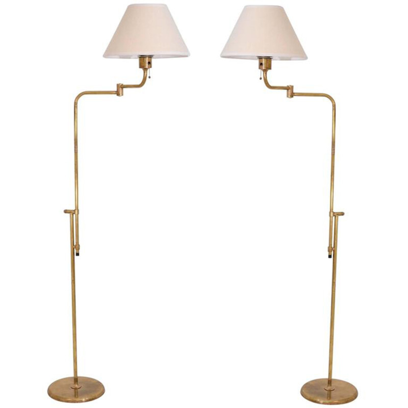 Pair of French mid-Century adjustable floor lamp - 1960s