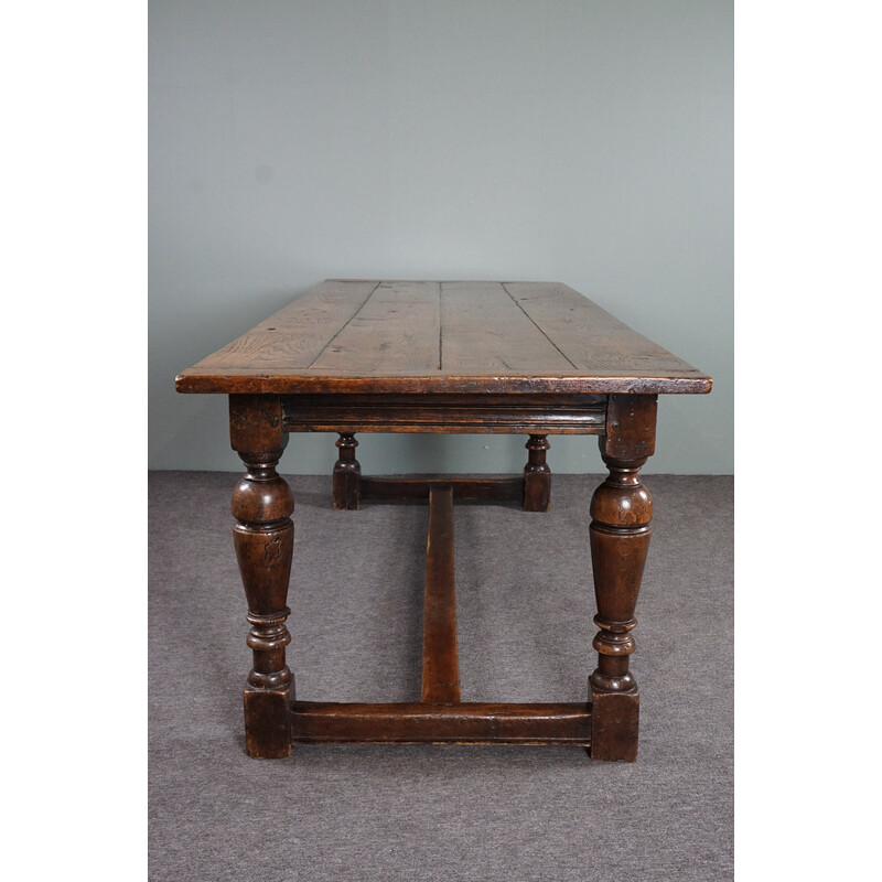 Tavolo da pranzo inglese di metà secolo in legno di quercia