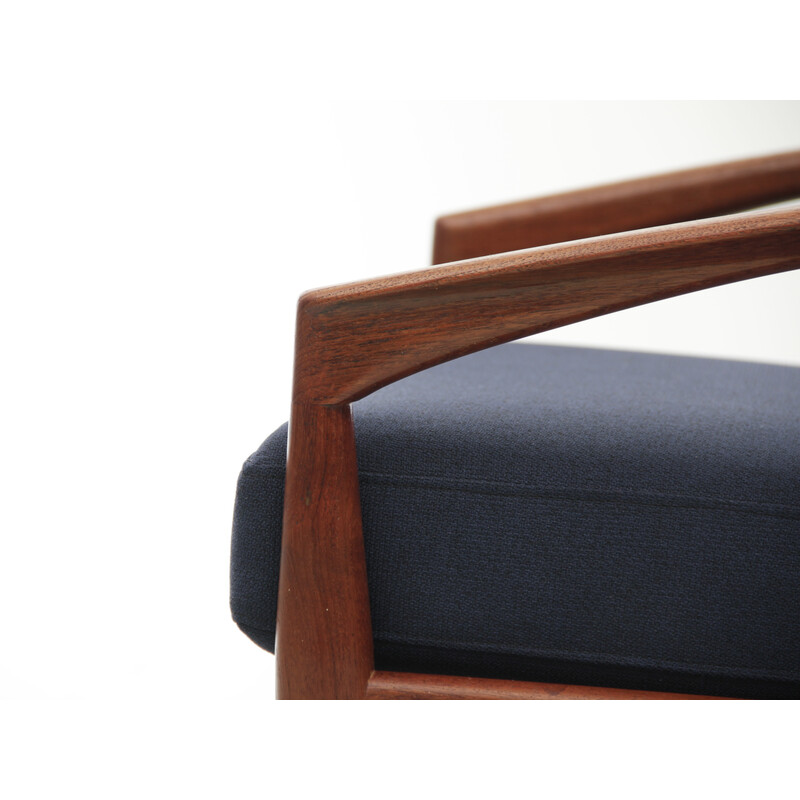 Cadeira de braços escandinava modelo vintage Paper Knive em teca de Kai Kristiansen